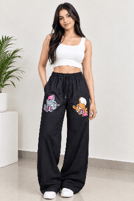 Women's Cartoon Print Wide Leg Palazzo Pants