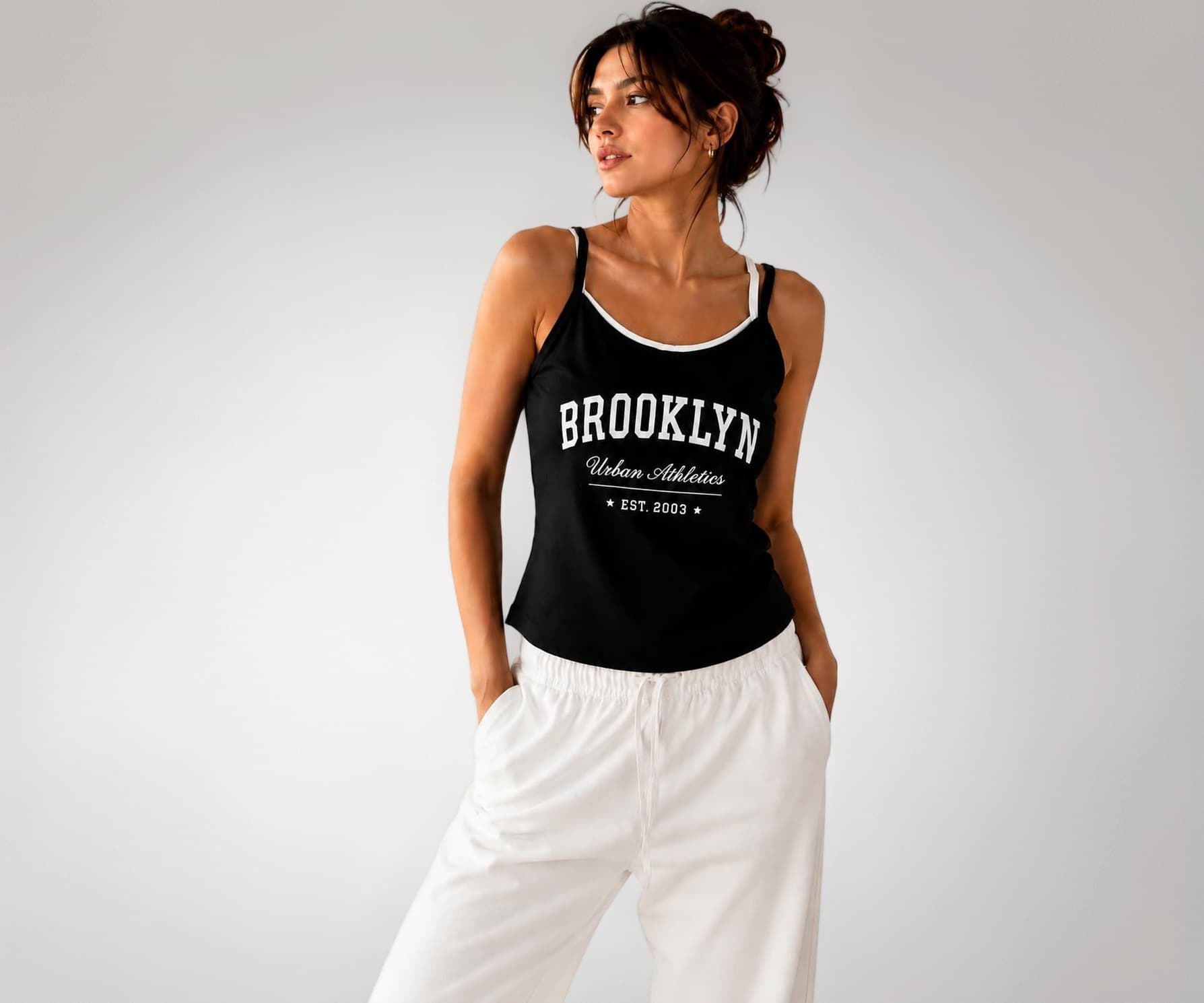 Women Brooklyn Cross Strap Crop Gym Top