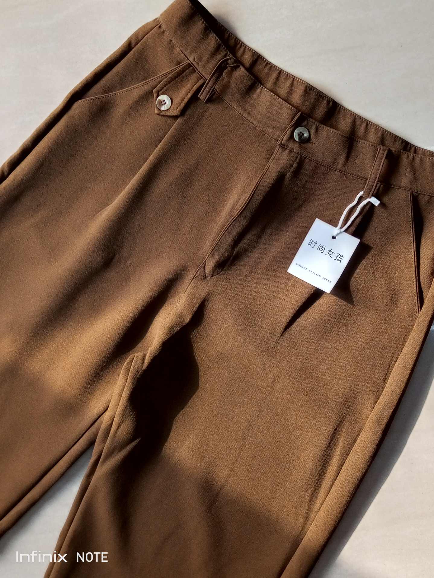 Women's Brown Korean Wide Leg Trousers