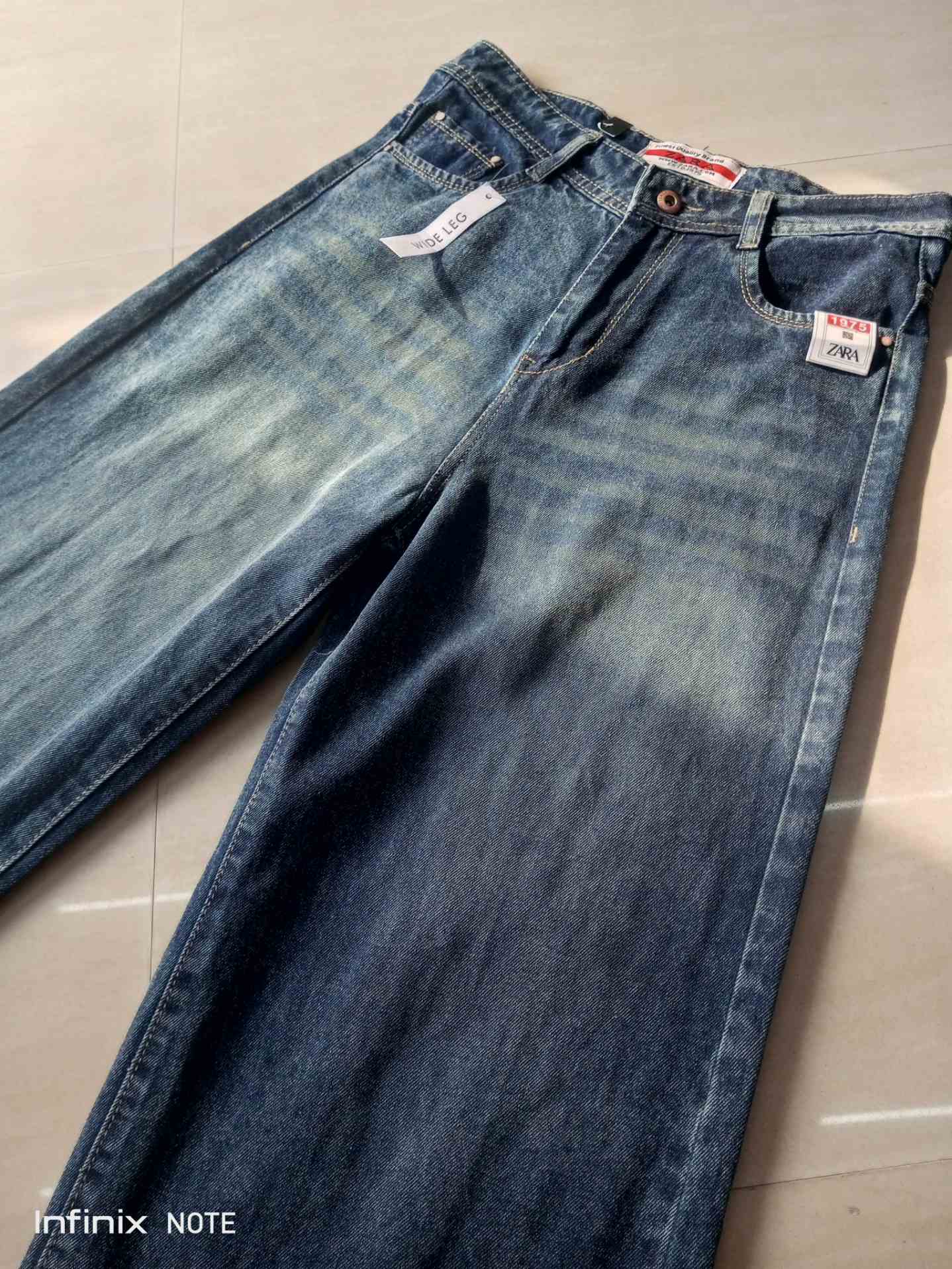 Women's Blue Wide Leg Denim Jeans